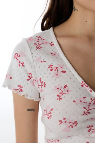 Penti Pembe Blossom Pointel Tişört Pijama Üstü