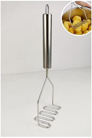 Paslanmaz Metal Patates Ezici 29 Cm Gri - Thn74012 Siyah