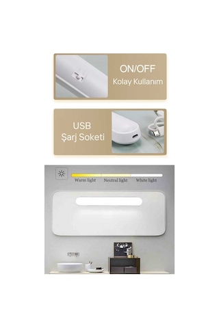 Ct-5249 Martı Ledli Aplik Şarjlı 3 Renk Diğer