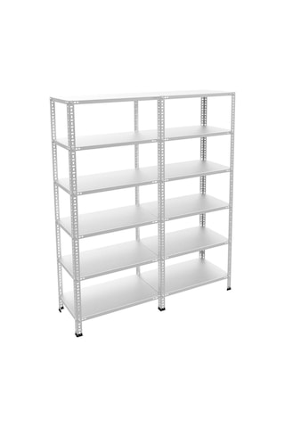 Raf Burada  6 Katlı Duble Galvaniz Çelik Raf - Depo, Arşiv, Kiler, Dosya, Market Rafı-31x60 cm-100 cm-0.70 mm
