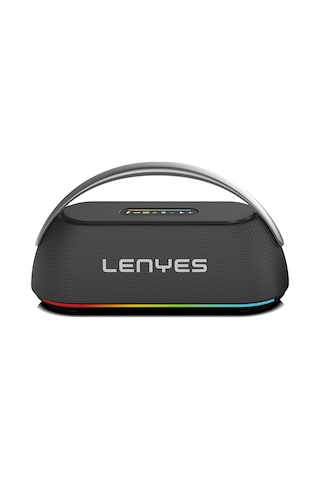 Lenyes S869 Rgb Işıklı Çift Mikrofonlu Taşınabilir Bluetooth Hoparlör V5.3 Siyah Siyah