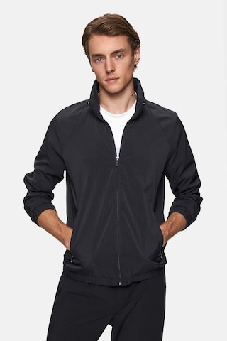 Twn Slim Fit Siyah Gizlenebilir Kapüşonlu Rüzgar Geçirmez Bomber Mont 2ec073081003m 001