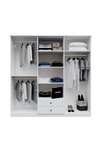 Diamond White 6 Kapaklı,2 Çekmeceli Dolap/gardırop %100mdf