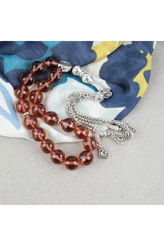 Orijinal Zultanit Taşı Metal İmameli Basık Küre Kesim 12x13mm Tesbih