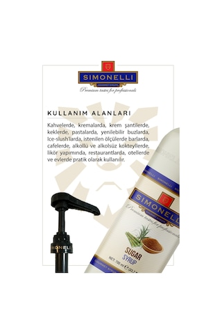 Simoenlli Kahve Şurubu Şeker Aromalı 700 ML + Pompa Simonelli