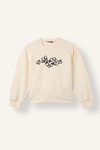 Defacto Baskılı Uzun Kollu Sweatshirt Üst İspanyol Paça Alt 2li Takım Kız Çocuk I1138a826auer119 Ekru-er119