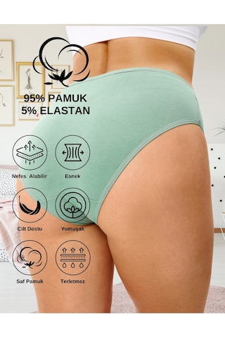 Alya Underwear Kadın Külot Basic Slip Renkli Pamuklu Iç Çamaşırı 10'lu Paket Multicolor-x32 Multicolor -x37