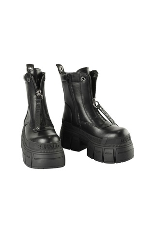 Bot Kadın 1622350 Buffalo Gospher Zıp Boot - Vegan Nappa - Black Siyah