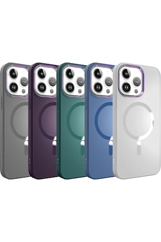Zore Apple Uyumlu iPhone 14 Pro Max Magsafe Wireless Şarj Özellikli Stil Kılıf-sierra M Sierra Mavi
