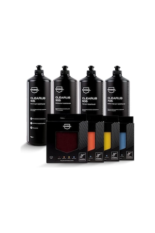 Nasiol-SET 13-Clearub (105,305,505,705) Çizik Giderici Polisaj Pastası (4kg) ve Polisaj Süngeri (4Adt) Seti