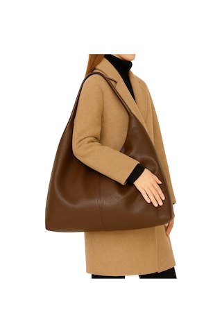 Adelina Bags Kadın Acı Kahverengi Salaş Yumuşak Dokulu Büyük Boy Omuz Ve Tote Çanta Kahverengi