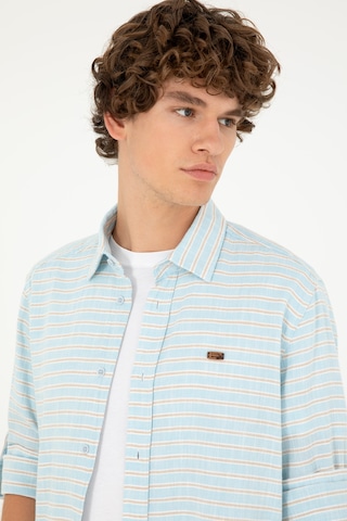 U.s. Polo Assn. Erkek Mavi Gömlek Desenli 50288676-vr036 Mavi