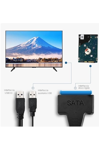 Usb 3.0 2.5 3.5 İnç Sata Ssd Hdd Hard Disk Kablosu 4741A Veri Harici