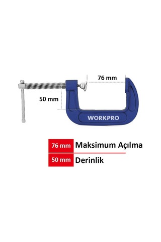 Workpro Wp232018 75mm G Tipi İşkence Fr Wp232018