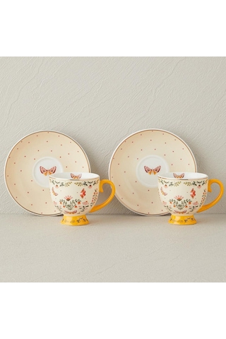 Bk Gift Dipsy New Bone China 4 Parça 2 Kişilik Kahve Fincan Takımı 100 Ml Hardal Şık Sunum Fincan Seti Kobitmeyencom36720 Bk Gift Diğer