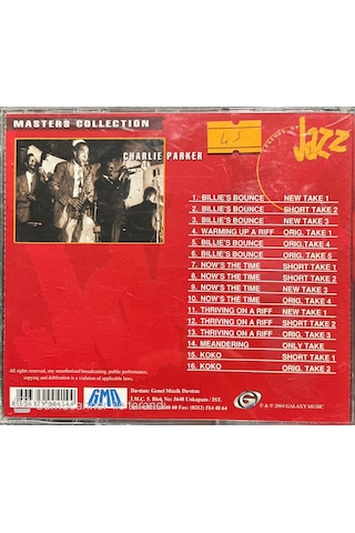 Plak Değildir Cd Dir Cd Charlie Parker Legends Of Jazz Cd