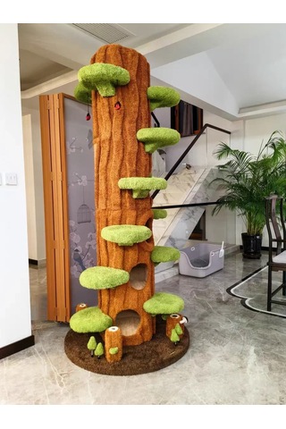 Ağaç Temalı Kedi Evi 200 Cm