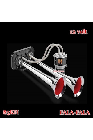 Seger 12Volt Fala-Fala Kompresörlü Korna 85Kh Krom Boru