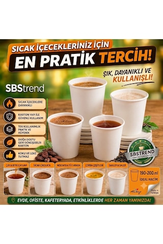 Yeni Ürün 7 Oz Karton Bardak Beyaz Kalın Gramaj 100 Adet Yeni Ürün 7 Oz Karton Bardak Beyaz Kalın Gramaj 100 Adet