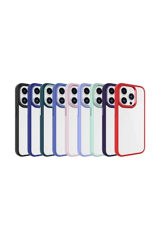 Apple Uyumlu iPhone 15 Pro Max Zore Krom Kılıf-kırmızı Kirmizi Kırmızı