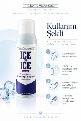 Chris Christensen Systems Ice On Ice Ultra Kedi Ve Köpek Kıtık Açıcı Sprey 236 Ml