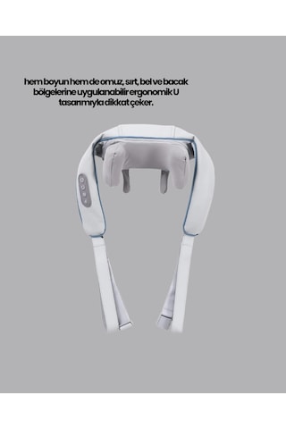 Titreşimli Boyun Masaj Cihazı Isı Terapili Şarjlı Vnb-01 Ergonomik U Tasarım Çok Renkli