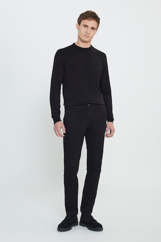 George Henry Pamuklu Slim Fit Dar Kesim Yan Cepli Esnek Chino Pantolon Siyah