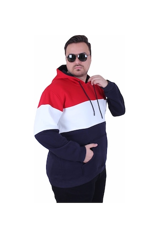 Moc Grande Mocgrande Büyük Beden Kapüşonlu 3ip Sweat Mg 25725 Kırmızı Kırmızı