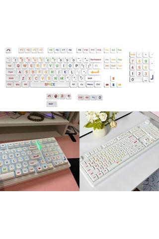 Mekanik Oyun Klavyeleri İçin 113 Tuşlu Pbt Xda Yükseklik Renkli Tuş Takımı