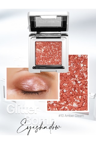 Cre'ars Mücevher Parlaklığında Yoğun Işıltılı Tekli Far Crears Glitter Bomb Eyeshadow 10 Amber Gleam