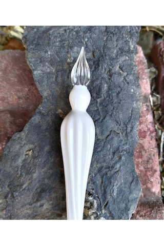 El Yapımı Cam Kalemi, Cam Kalem, Cam Çizim Kalemi, Kaligrafi Kalem-kutsal Beyaz