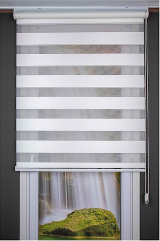 Oba Perde Pirilti Zebra Perde Beyaz 80 x 190