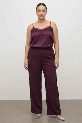 Myline Beli Lastikli Geniş Paça Pantolon Bordo