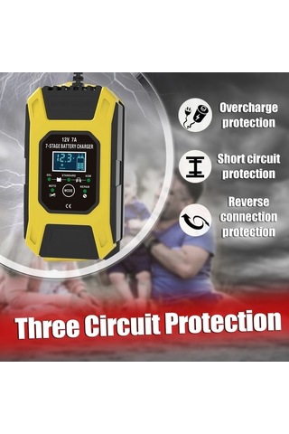 Tongxida 12v 7a Akü Şarj Cihazı, 6 Aşamalı Ve Çoklu Akü Modu, Lityum Akü Onarımcı, Otomobil Motosiklet, Avrupa Standartı