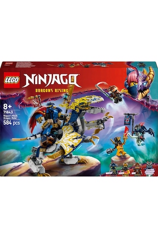 LEGO® NINJAGO® Rogue’un Robot Ejderha Binicisi 71843 - 8 Yaş ve Üzeri Çocuklar için 4 Minifigür İçeren Yaratıcı Oyuncak Yapım Seti (584P)