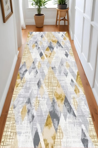 Eliana Home Dijital Baskı Yıkanabilir Kaymaz Taban Salon Halısı Ve Yolluk Rvg0981-fnl231 Sarı