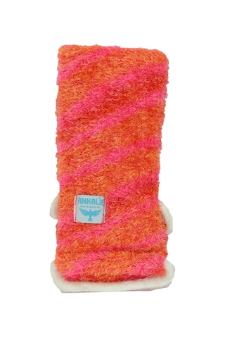 Ankalif İpli Sırt ve Vücut Yumuşak Banyo Lifi Pembe - Turuncu 56 x 10 CM