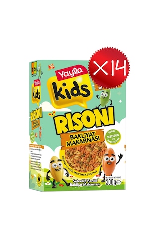 Yayla Kids Sebzeli 3 Renkli Risoni Bakliyat Makarnası 300 G X14