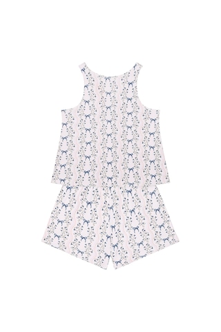 Denokids Kurdele Bahçesi Boyunda Kurdele Detaylı Şortlu Set
