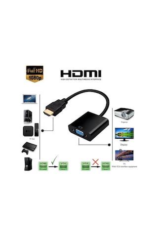 Hdmı To Vga Kablo Çevirici Dönüştürücü + Ses - Hdmi To Vga Kablo (535137212)
