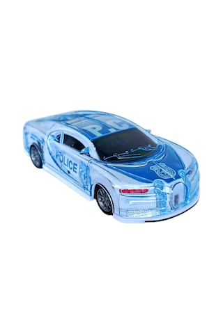 Kırılmaz Korumalı Sesli Işıklı Müzikli Sürtmeli Oyuncak Bugatti Model Polis Arabası Mavi Yeşil