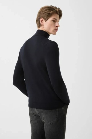 Bogner Oscar Lüks Klasik Stil, Erkek Yün Triko Ceket Lacivert