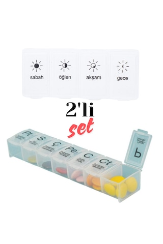 Günlük Ve Haftalık İlaç Kutusu Seti İlaç Saklama Kutusu