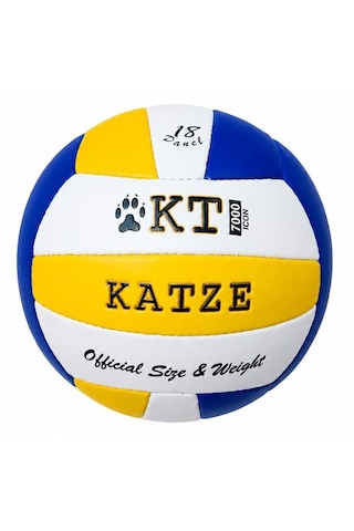 Katze Kt7000 Voleybol Topu El Dikişli Mavi Beyaz Beyaz - Mavi - Sarı