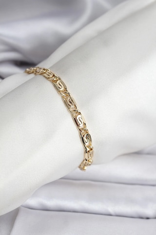 14k Gold Renk Kaplama Zincir Model Cm Kadın Bileklik Çok Renkli