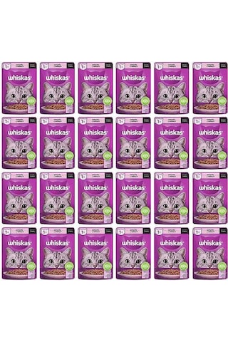 Whiskas Somon Balıklı Pouch Yaş Kedi Maması 24 x 85 G