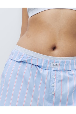Marks & Spencer Çizgili Geniş Paça Pijama Altı T37001824P Mavi