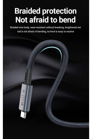 Daytona Zr848 50cm Usb4.0 Tip-c/tip-c Thunderbolt 8k Kablo Giriş: Usb Type-c Çıkış:usb Type-c