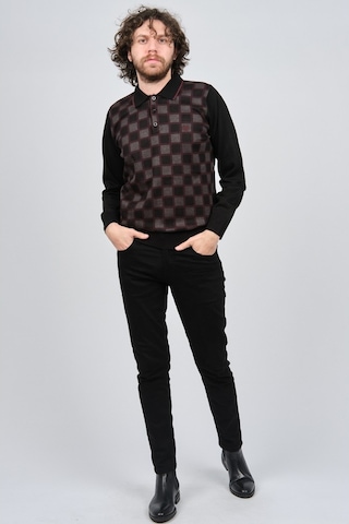 Pelikan Erkek Desenli Polo Yaka Kazak 1577428 Siyah Siyah