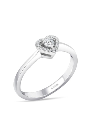 Keops Pırlanta 0.15 Karat Kalp Tektaş Yüzük